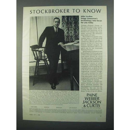 1968 Paine Webber Jackson & Curtis Ad - John Leydon
