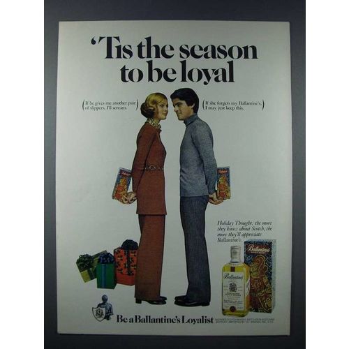 1970 Ballantine's Scotch Ad - Tis the Season