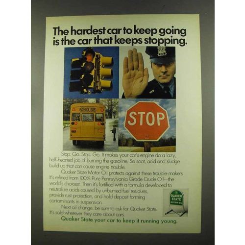 1972 Quaker State Motor Oil Ad - Hardest Car