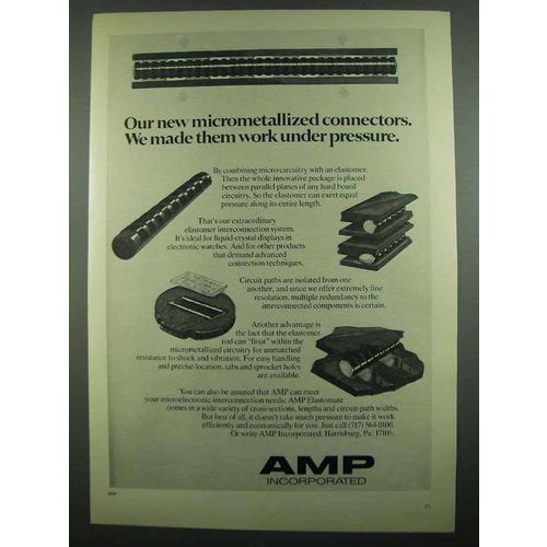 1974 AMP Micrometallized Connectors Ad - Under Pressure