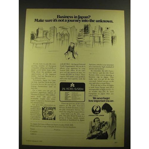 1979 JAL Japan Air Lines Ad - Business In Japan?