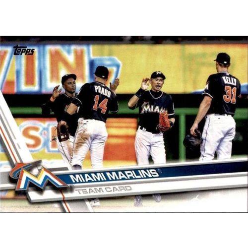 2017 Topps Series 1 & 2 Miami Marlins team set with Updates- 33 cards
