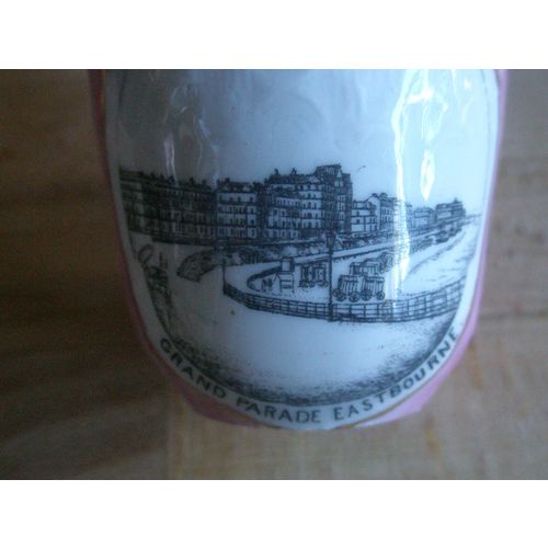 Victorian Tourist Ware Pink & White Cup - Grand Parade Eastbourne