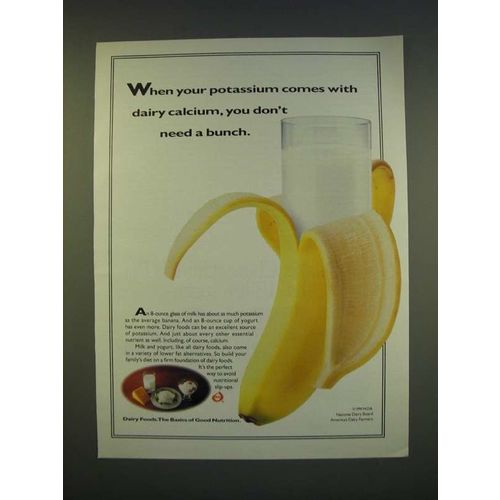 1990 National Dairy Board Ad - When your potassium comes with dairy calcium