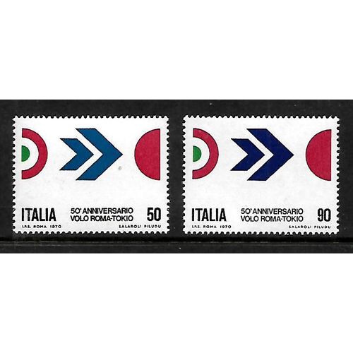 ITALY 1970 ROME TOKYO FLIGHT 50L - 90L SET 2 VALS M / MINT#