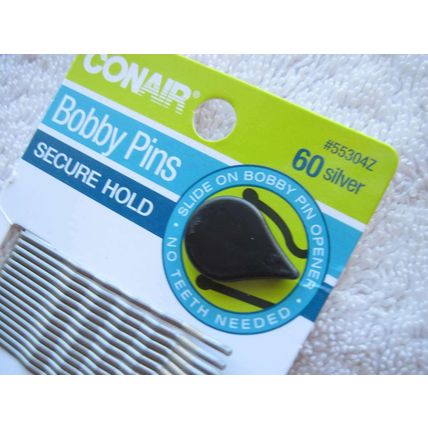 60 Conair Silver Secure Hold Style Stay Tight Bobbies Bobby Slide Hair Pins Open