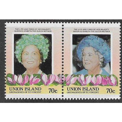 GND 1985 U/M SE~TE PAIR 70c 'QUEEN MOTHER- LEADERS SERIES' (EBIDPACK65-905)