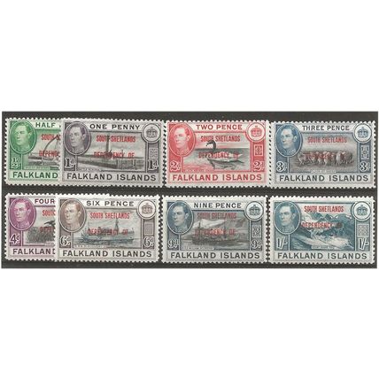 FID 1944-45 South Shetlands Set D1-D8 Mounted Mint . .. .