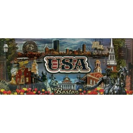 Boston USA Montage Foil Panoramic Fridge Magnet