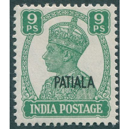 Patiala 1942 9p green SG 105 unused
