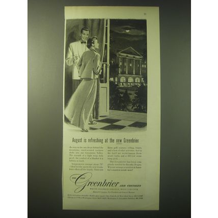 1948 The Greenbrier Resort Ad - August is refreshing at the new Greenbrier