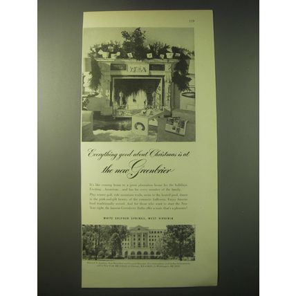 1948 The Greenbrier Resort Ad - Everything good about Christmas