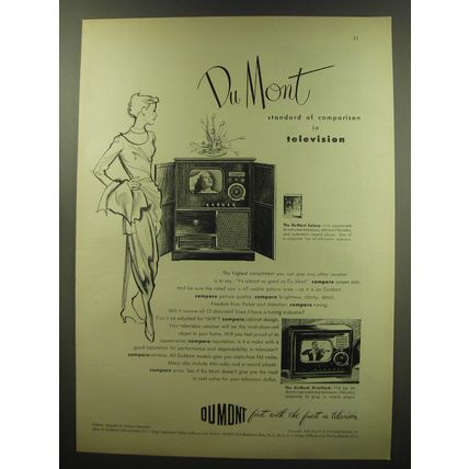 1949 Du Mont Colony and Stratford Televisions Advertisement