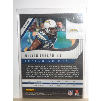 2019 Prizm MELVIN INGRAM III (Chargers) Blue Wave 22/199
