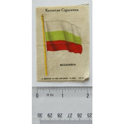 1939 Kensitas Cigarette Silk, National Flags No. 54, Bulgaria