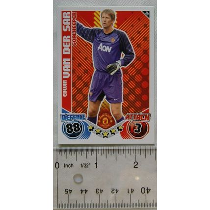 2010/11 Topps Match Attax Trading Card 199 Edwin van der Sar, Manchester United