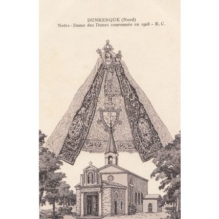 Dunkerque Notre Dames Des Dunes Couronmee 1903 Religious Postcard