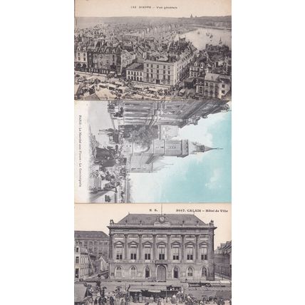 Calais Hotel De Ville French Market 3x Postcard s