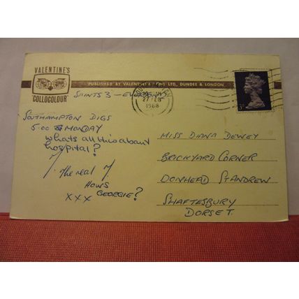 multiview, SOUTHAMPTON, HAMPSHIRE used vintage postcard 1968 pm BLACK KITTEN /