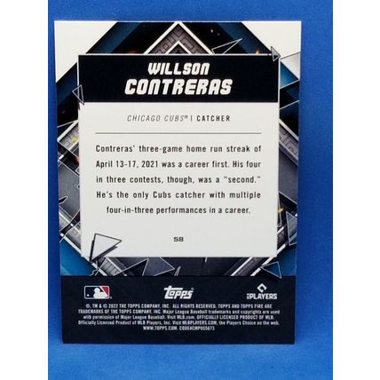 2022 Topps Fire #58 Willson Contreras