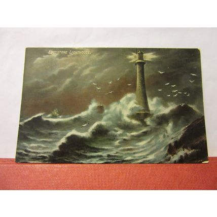 EDDYSTONE LIGHTHOUSE, PLYMOUTH, DEVON used antique postcard 1908 pm /