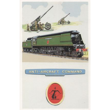 Anti Aircraft Command Military Train Railway Poster Postcard
