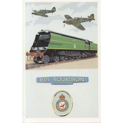 601 Squadron Battle Of Britain Military Train Railway Poster Postcard