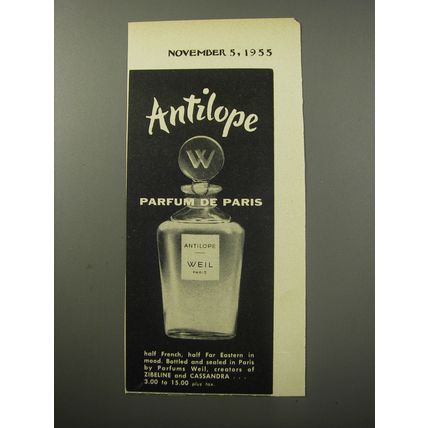 1955 Weil Antilope Perfume Advertisement