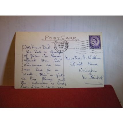 ROCKLEY SANDS, POOLE RIVIERA, DORSET used vintage postcard 1965 pm =