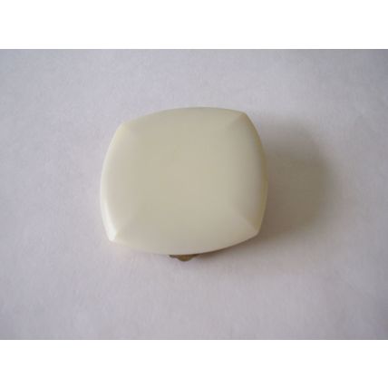 Vintage Art Deco Square Powder Compact White Lucite 2.5" Made in France 1930s