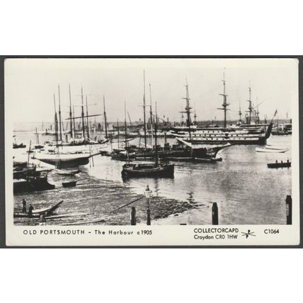 The Harbour in c.1905, Old Portsmouth, Hampshire, c.1960s - Collectorcard RPPC