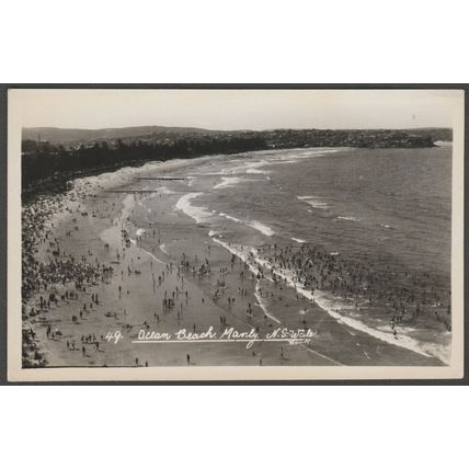 Ocean Beach, Manly, Sydney, c.1950 - Mowbry RP Postcard