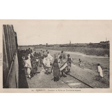 Djibouti African Rail Road Train Antique Postcard