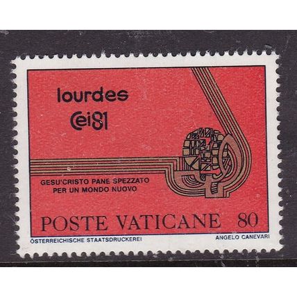 Vatican City 1981 Eucharistic Congress Emblem 80L Mint No Gum SG 761 VGC