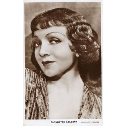 Claudette Colbert Paramount Pictures Film Star Real Photo Movie Postcard