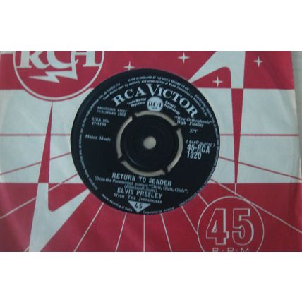 A4-ELVIS PRESLEY- Return to Sender –UK 7" SINGLE-1962-NM- Elvis Presley