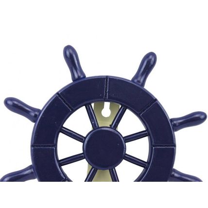 Pack Of 2] Dark Blue Decorative Ship Wheel with Hook 8"