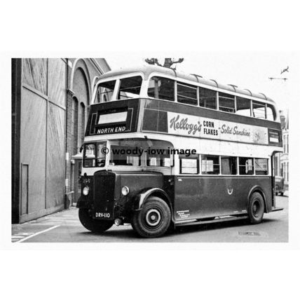 pt7675 - Portsmouth Corporation Bus no 198 at North End Depot - print 6x4