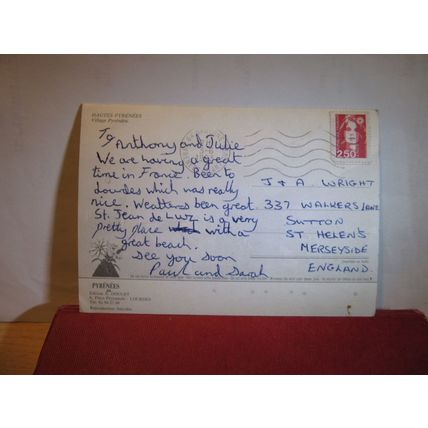 PYRENEES VILLAGE , FRANCE used postcard 1993 pm =