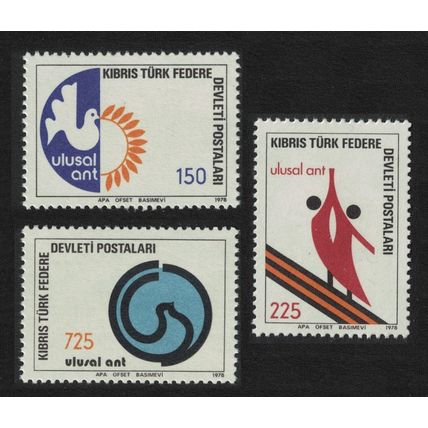 Turkish Cyprus Birds National Oath 3v 1978 MNH SG#68-70