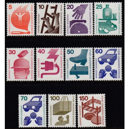 Germany Berlin 1971-74 Accident Prevention Set SG B396-406 MNH
