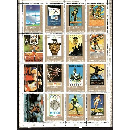 Umm al Qiwain 1972 Olympic Games History Sheet Sports Boxing Cycling Athletics