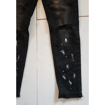 New purple brand men's Black Spash-INK personality fashion jeans, size 32