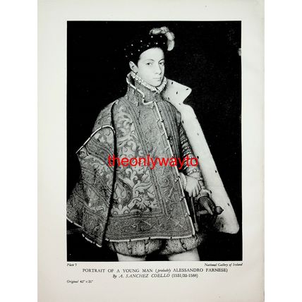 St Engracia,, Bermejo & Portrait Of Young Man, Coello, Book Illustration, 1946