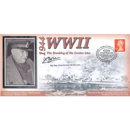 Major Gen Denis Beckett OBE Gustav Line WW2 Benham Hand Signed FDC