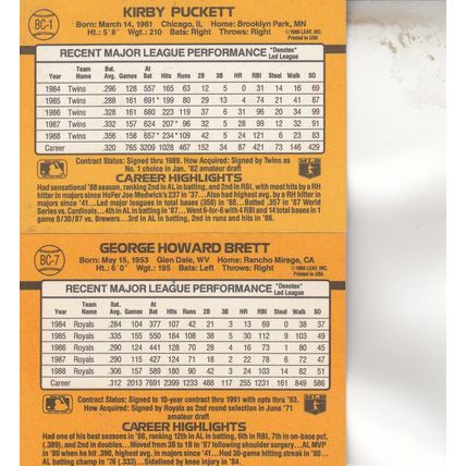 KIRBY PUCKETT & GEORGE BRETT AUTO 1991 TWINS & ROYALS HOF WORLD CHAMPION MVP'S