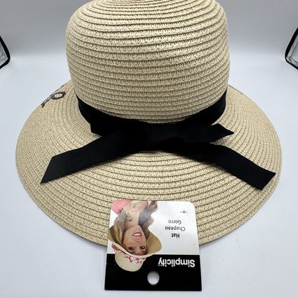 Simplicity Do Not Disturb Straw Hat New w/Tags Beige Black Band