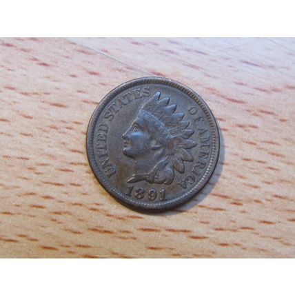 1891 USA 1 Cent Indian Head Coin