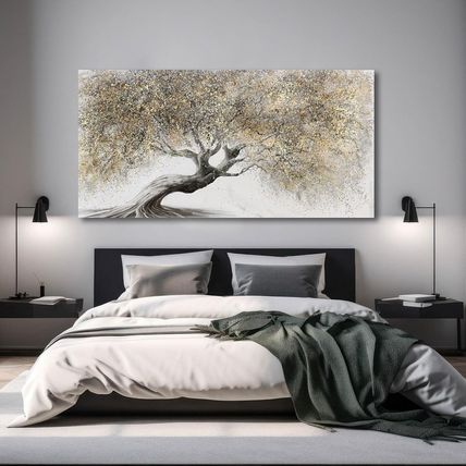 Gold Wall Art Canvas Wall Pictures Large Artwork Landscape Painting Photo Prints