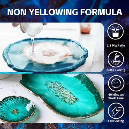 Epoxy Resin Kit 1 Gallon，Newly Formulated Crystal Clear Epoxy Resin，Strong, Bubb